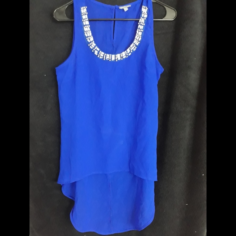 Royal blue Charlotte russe sleeveless top.
